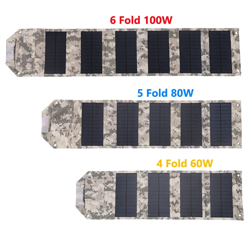100W/80W/60W Foldable Solar Panel Charging Bag