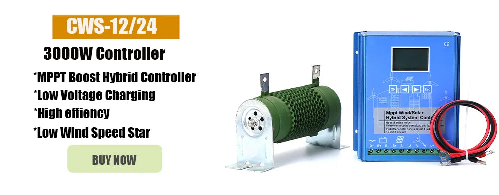 3000W 12V/24V Wind Turbine Solar Panels Battery 220V Inverter