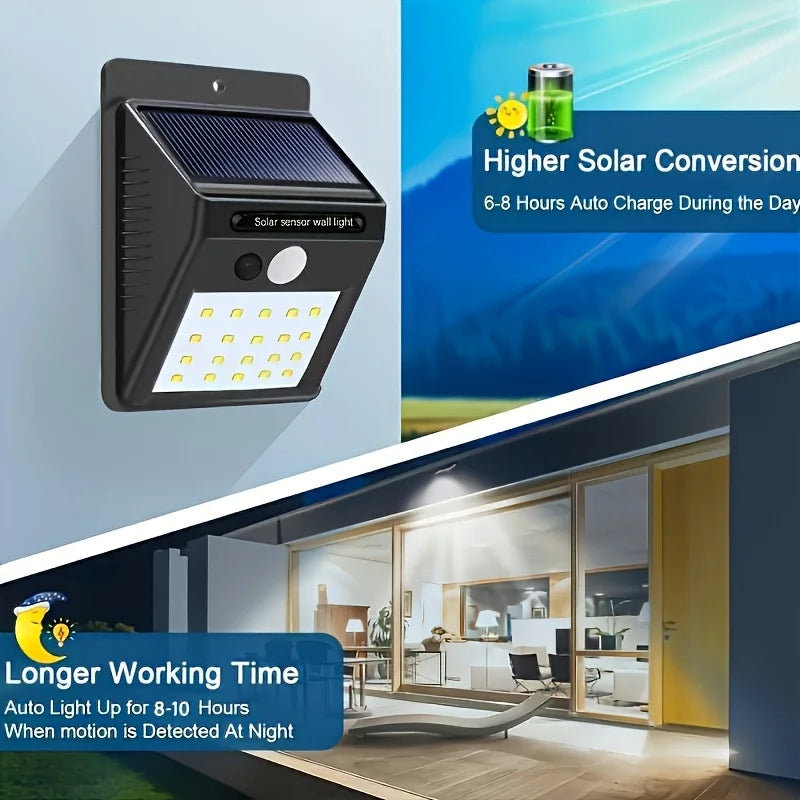 1/2/4pcs Sensor Solar Outdoor Wall Lights