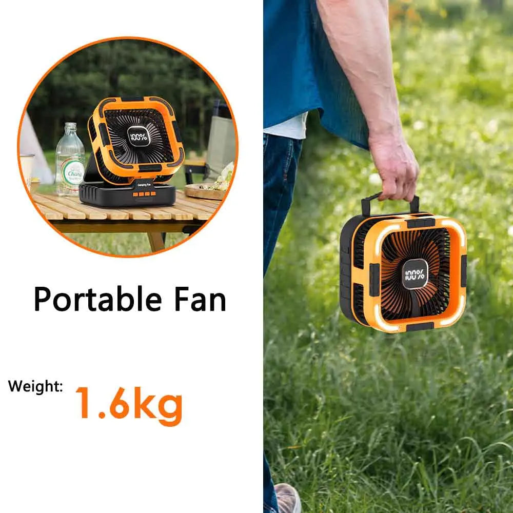 Solar Portable Electric Fan with LED Lights