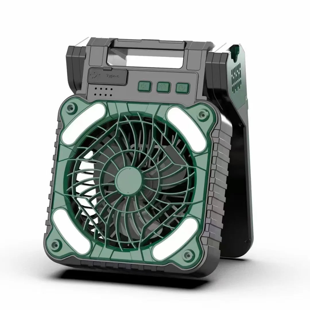 Solar Portable Electric Fan with LED Lights